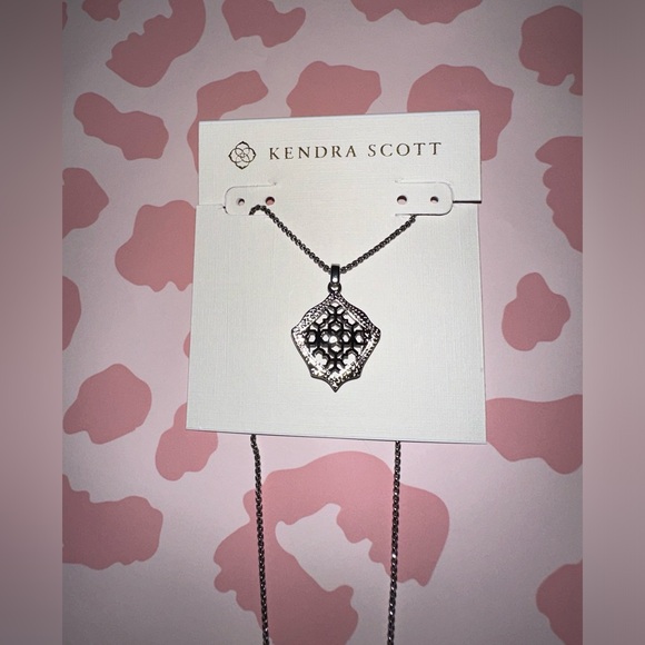 Kendra Scott | Silver Kacey Long Pendant Necklace in Filigree | NEW - Picture 2 of 8